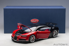 12113 1/12 BUGATTI CHIRON 2017 (ITALIAN RED/NOCTURNE BLACK)