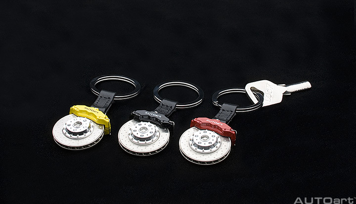 40093 BRAKE DISC KEYCHAIN (6-POTS CALIPER/BLACK)