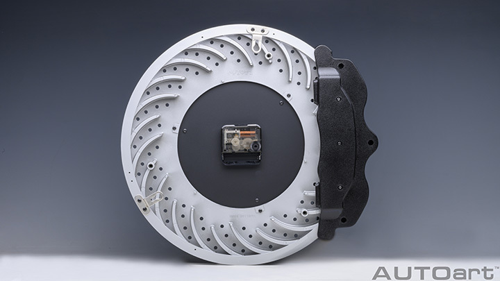 RACING BRAKE DISC. CLOCK (BLACK CALIPER/BLUE ANODIZE CENTRE) (BATTERY SIZE: AA)