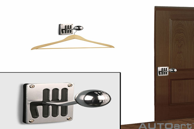 40202 6-SPEED ALUMINIUM GEAR SHIFT KNOB DOOR HANDLE / CLOTHES HANGER (W/ANGLED SHAFT)(ZINC DIE-CAST)
