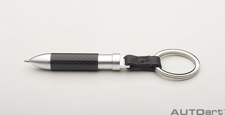 42011 RETRACTABLE CARBON FIBER BALL PEN KEYCHAIN