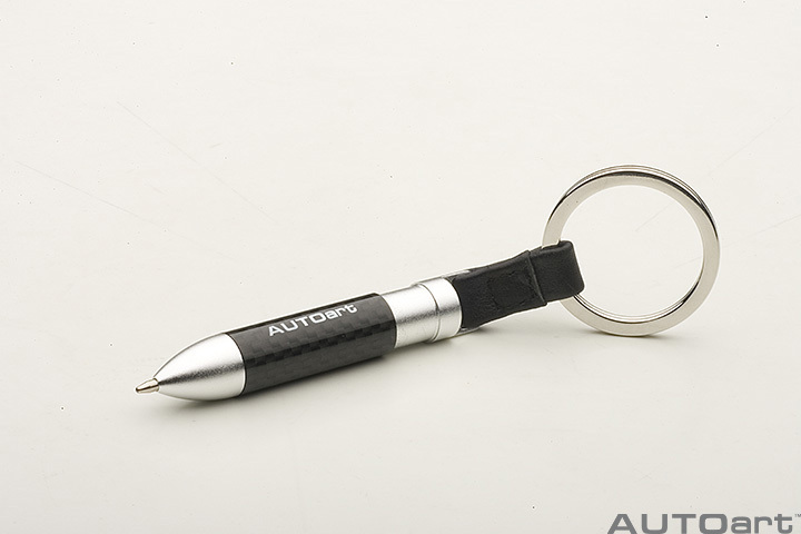 42011 RETRACTABLE CARBON FIBER BALL PEN KEYCHAIN