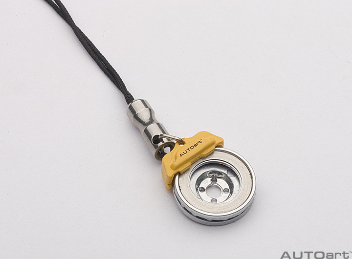 41572 BRAKE DISC MOBILE PHONE PENDANT (YELLOW CALIPER)