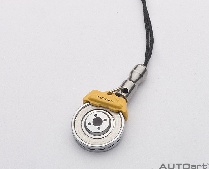 41572 BRAKE DISC MOBILE PHONE PENDANT (YELLOW CALIPER)