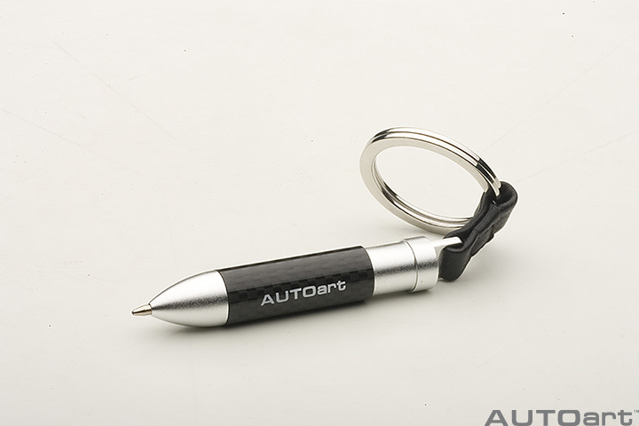 42011 RETRACTABLE CARBON FIBER BALL PEN KEYCHAIN