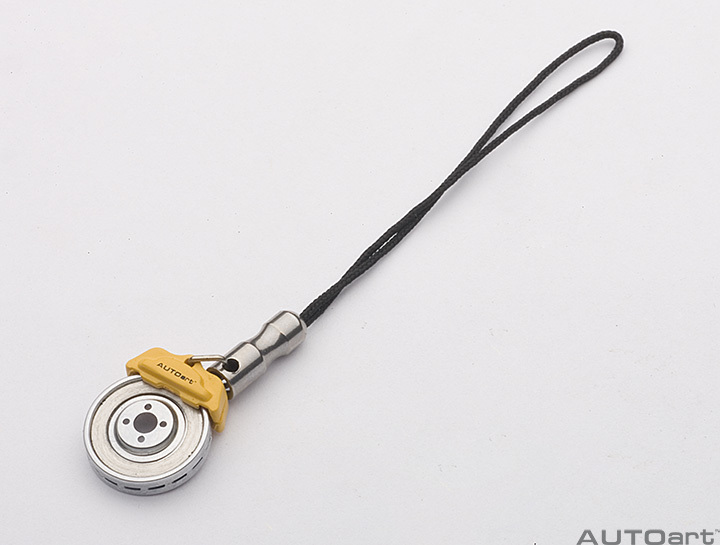 41572 BRAKE DISC MOBILE PHONE PENDANT (YELLOW CALIPER)