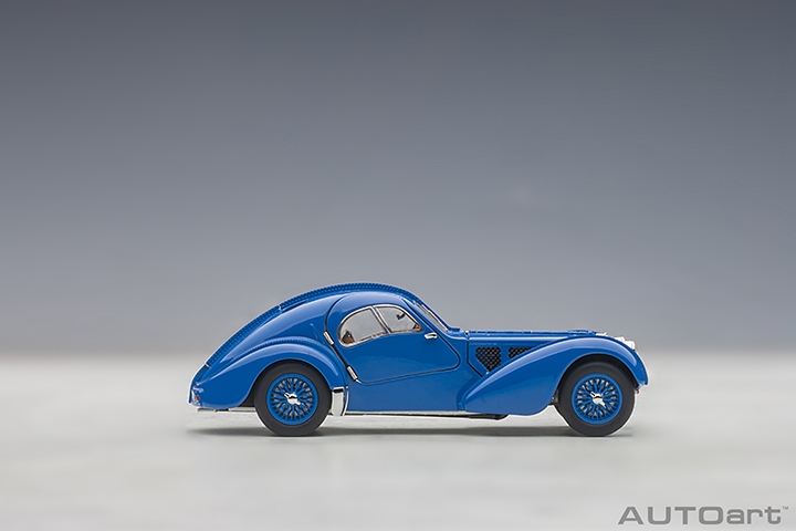 50947 1/43 BUGATTI 57SC ATLANTIC 1938 (BLUE/WITH METAL WIRE-SPOKE WHEELS)