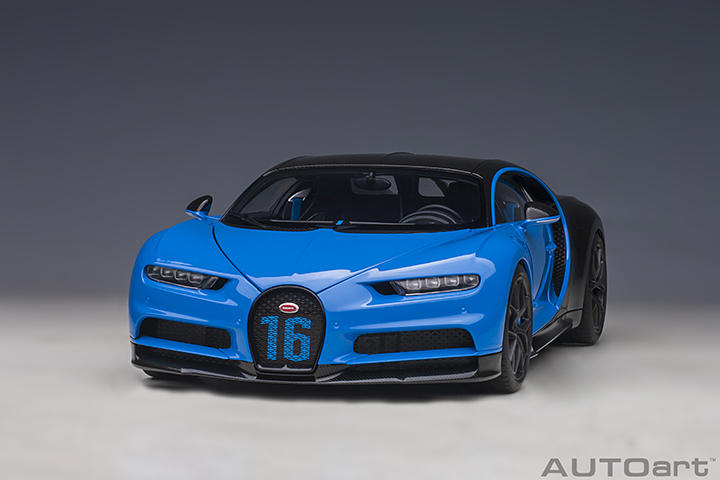 70997 1/18 BUGATTI CHIRON SPORT 2019 (FRENCH RACING BLUE/CARBON)