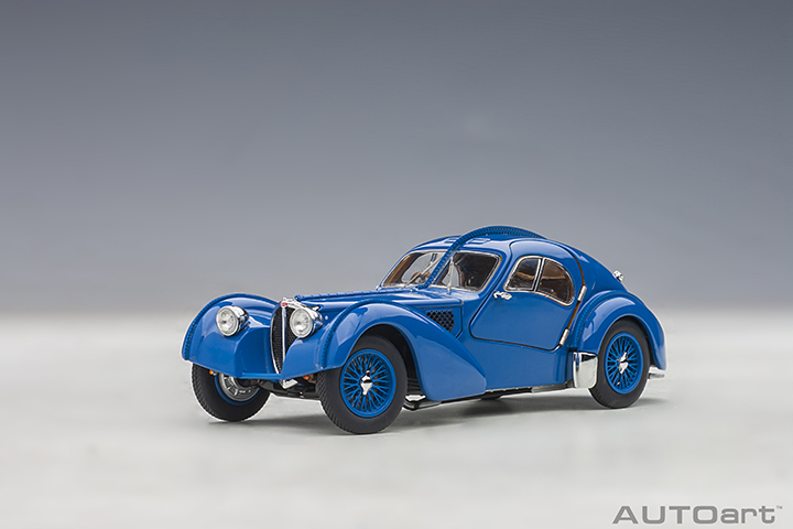 50947 1/43 BUGATTI 57SC ATLANTIC 1938 (BLUE/WITH METAL WIRE-SPOKE WHEELS)