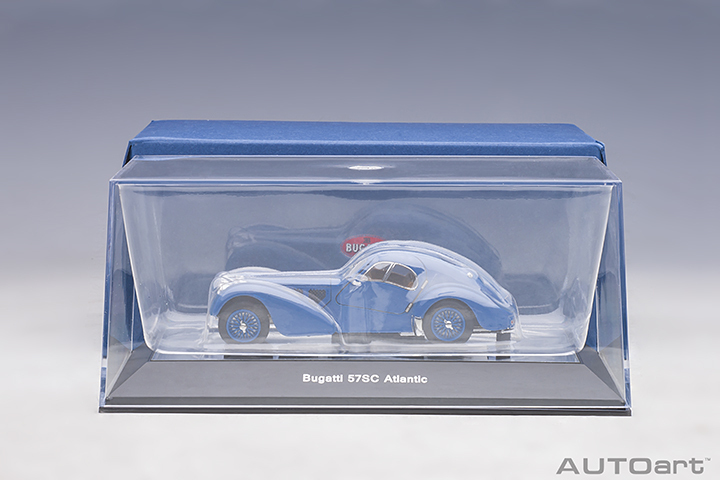 50947 1/43 BUGATTI 57SC ATLANTIC 1938 (BLUE/WITH METAL WIRE-SPOKE WHEELS)