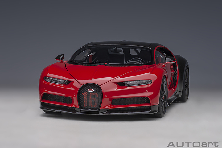 70996 1/18 BUGATTI CHIRON SPORT 2019 (ITALIAN RED/CARBON)