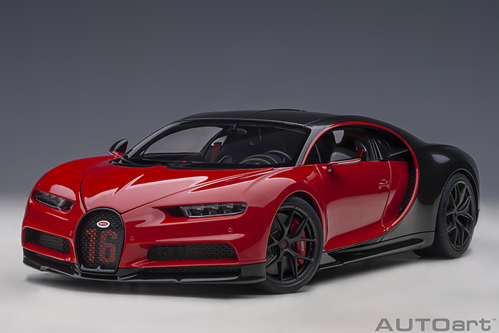 70996 1/18 BUGATTI CHIRON SPORT 2019 (ITALIAN RED/CARBON)