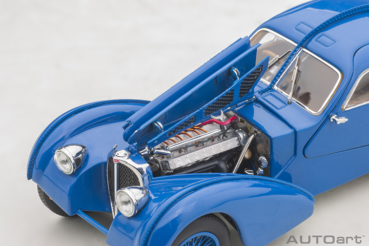 50947 1/43 BUGATTI 57SC ATLANTIC 1938 (BLUE/WITH METAL WIRE-SPOKE WHEELS)