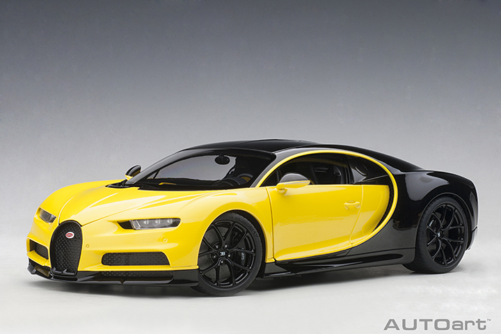 70994 1/18 BUGATTI CHIRON 2017 (JAUNE MOLSHEIM YELLOW/NOCTURNE BLACK)