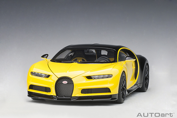 70994 1/18 BUGATTI CHIRON 2017 (JAUNE MOLSHEIM YELLOW/NOCTURNE BLACK)