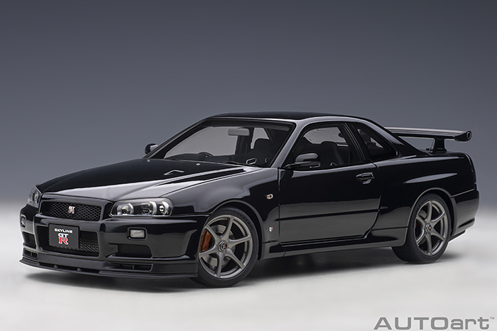 77407 1/18 NISSAN SKYLINE GT-R (R34) V-SPEC II (BLACK PEARL)