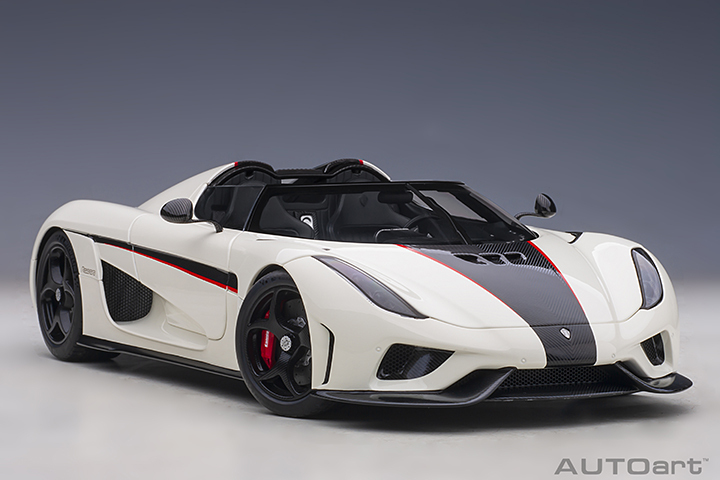 79027 1/18 KOENIGSEGG REGERA (WHITE/BLACK CARBON/RED ACCENTS)