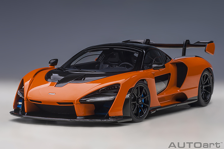 76078 1/18 McLAREN SENNA (TROPHY MIRA/ORANGE)