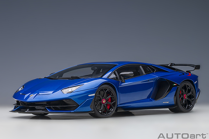 79174 1/18 LAMBORGHINI AVENTADOR SVJ (BLU NETHUNS/METALLIC BLUE)