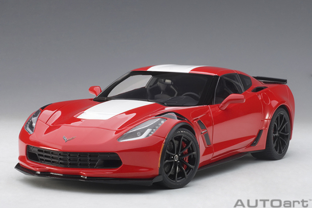 71274 1/18 CHEVROLET CORVETTE GRAND SPORT (RED/WHITE STRIPES/BLACK FENDER HASH MARKS)
