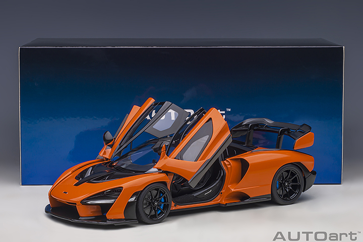 76078 1/18 McLAREN SENNA (TROPHY MIRA/ORANGE)