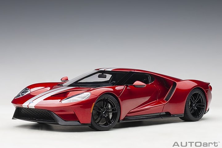 72943 1/18 FORD GT 2017 (LIQUID RED/SILVER STRIPES)