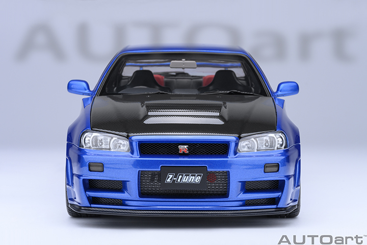 77460 1/18 NISMO R34 GT-R Z-tune (BAYSIDE BLUE W/ CARBON BONNET)