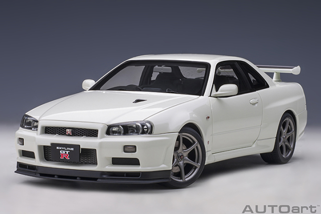 77406 1/18 NISSAN SKYLINE GT-R (R34) V-SPEC II (WHITE PEARL)