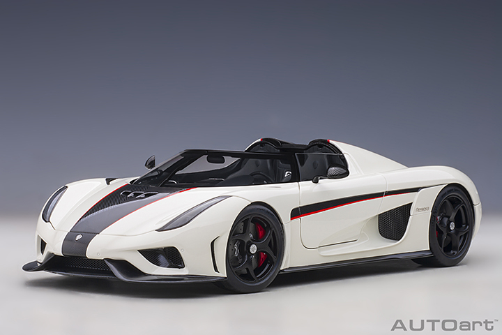 79027 1/18 KOENIGSEGG REGERA (WHITE/BLACK CARBON/RED ACCENTS)