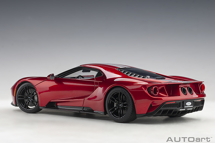 72943 1/18 FORD GT 2017 (LIQUID RED/SILVER STRIPES)