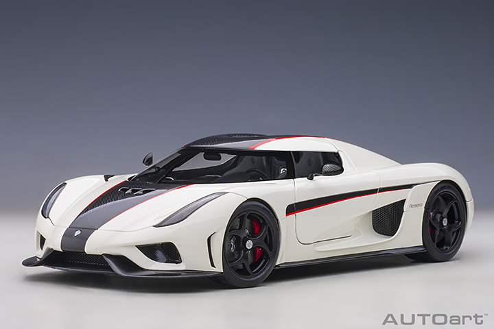 79027 1/18 KOENIGSEGG REGERA (WHITE/BLACK CARBON/RED ACCENTS)