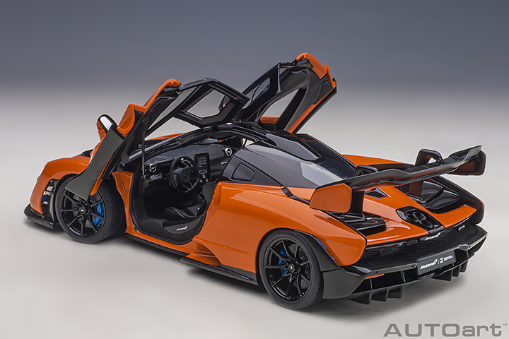 76078 1/18 McLAREN SENNA (TROPHY MIRA/ORANGE)