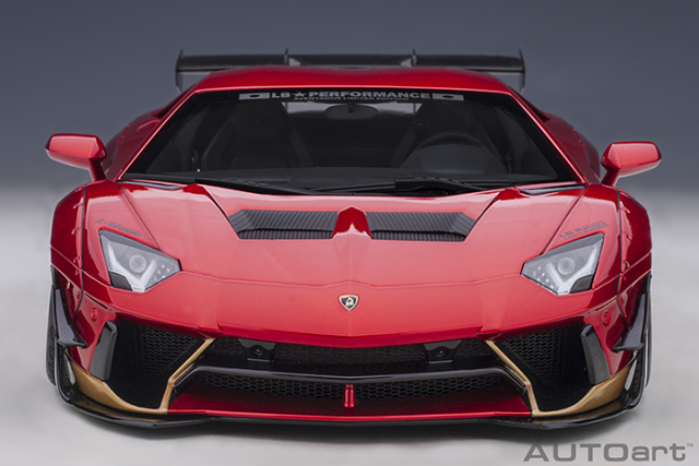 79182 1/18 LIBERTY WALK LB-WORKS LAMBORGHINI AVENTADOR LIMITED EDITION (HYPER RED/GOLD ACCENTS)