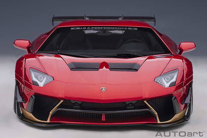 79182 1/18 LIBERTY WALK LB-WORKS LAMBORGHINI AVENTADOR LIMITED EDITION (HYPER RED/GOLD ACCENTS)