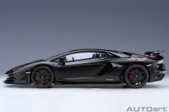 79219 1/18 LAMBORGHINI AVENTADOR SVJ (NERO NEMESIS/MATT BLACK)
