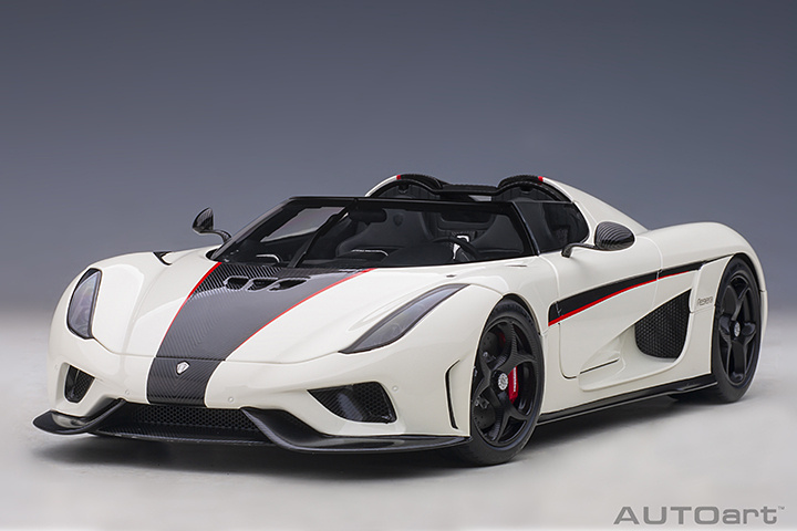 79027 1/18 KOENIGSEGG REGERA (WHITE/BLACK CARBON/RED ACCENTS)