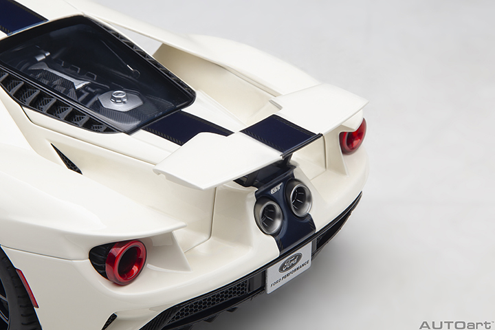 72926 1/18 FORD GT HERITAGE EDITION PROTOTYPE (WINBLEDON WHITE W/ ANTIMATTER BLUE)