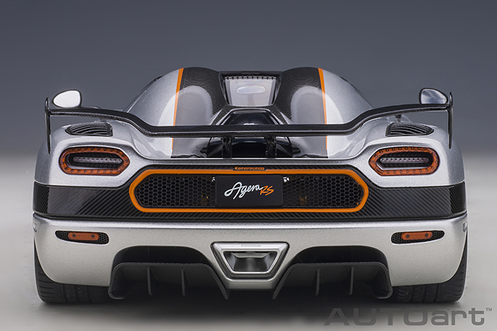 79024 1/18 KOENIGSEGG AGERA RS (MOON SILVER/CARBON BLACK/ORANGE ACCENTS)