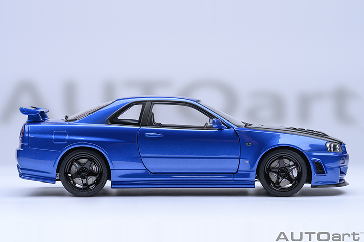 77460 1/18 NISMO R34 GT-R Z-tune (BAYSIDE BLUE W/ CARBON BONNET)