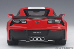 71274 1/18 CHEVROLET CORVETTE GRAND SPORT (RED/WHITE STRIPES/BLACK FENDER HASH MARKS)
