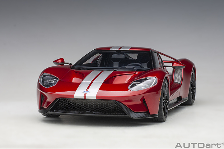 72943 1/18 FORD GT 2017 (LIQUID RED/SILVER STRIPES)