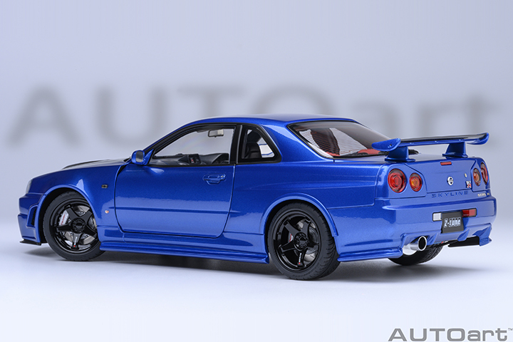 77460 1/18 NISMO R34 GT-R Z-tune (BAYSIDE BLUE W/ CARBON BONNET)