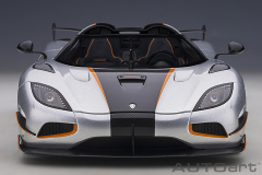 79024 1/18 KOENIGSEGG AGERA RS (MOON SILVER/CARBON BLACK/ORANGE ACCENTS)