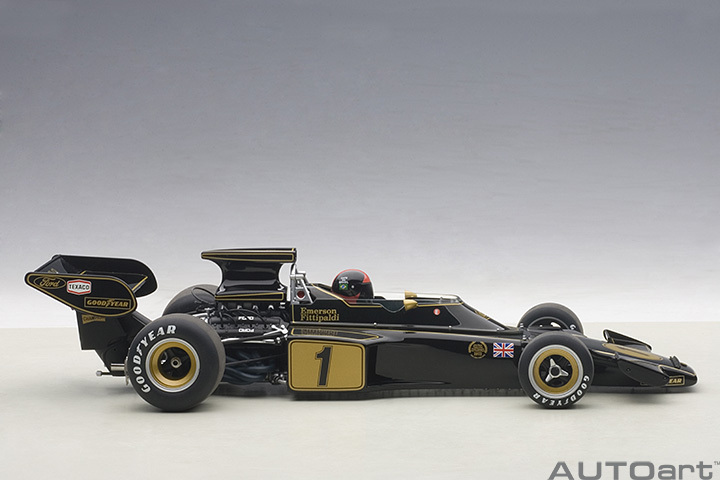 87328  1/18 LOTUS 72E 1973 EMERSON FITTIPALDI #1 (WITH DRIVER FIGURINE IN COCKPIT)