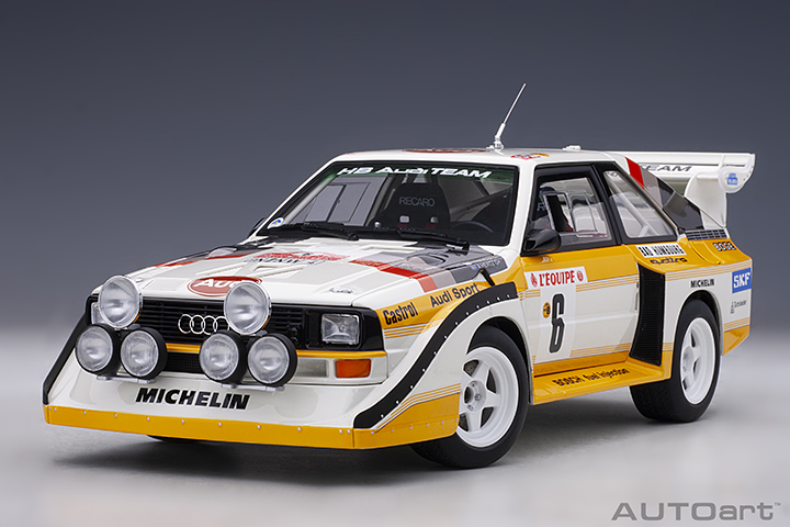 88602 1/18 AUDI QUATTRO S1 RALLY MONTE CARLO 1986 H.MIKKOLA/A.HERTZ #6