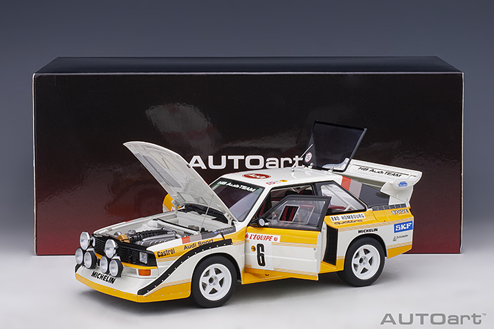 88602 1/18 AUDI QUATTRO S1 RALLY MONTE CARLO 1986 H.MIKKOLA/A.HERTZ #6