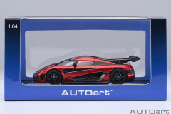 20040 1/64 KOENIGSEGG ONE : 1 (APPLE RED/CARBON FIBER/SILVER STRIPES)