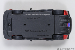 20040 1/64 KOENIGSEGG ONE : 1 (APPLE RED/CARBON FIBER/SILVER STRIPES)