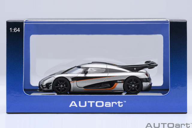 20042 1/64 KOENIGSEGG ONE : 1 (MOON GREY/CARBON BLACK /ORANGE ACCENTS)