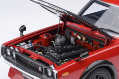 77479 1/18 NISSAN SKYLINE 2000 GT-R (KPGC110) TUNED VERSION (CARBON FIBER BONNET) (RED)